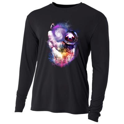 Astronaut Sloth In Space Cooling Performance Long Sleeve Crew