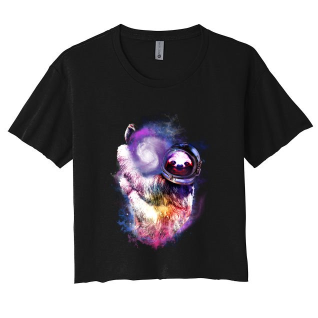 Astronaut Sloth In Space Crop Top