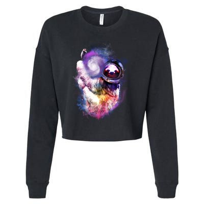 Astronaut Sloth In Space Cropped Pullover Crew