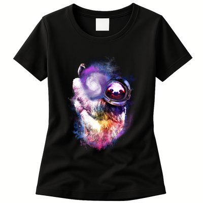 Astronaut Sloth In Space Womens T-Shirt