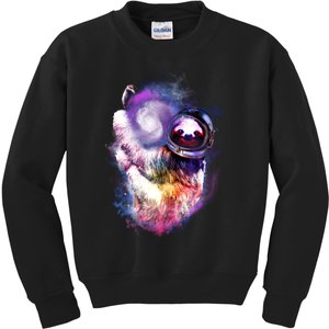 Astronaut Sloth In Space Kids Sweatshirt