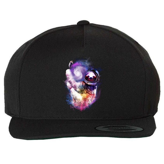Astronaut Sloth In Space Wool Snapback Cap