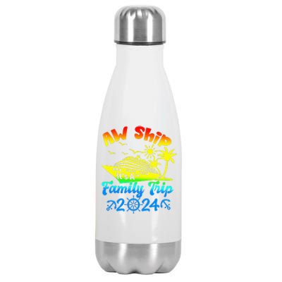 Aw Ship Its A Family Cruise 2024 Trip Vacation Matching Stainless Steel Insulated Water Bottle