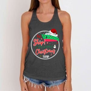 Aw Ship ItS A Christmas Cruise Trip Matching Family Reunion Women's Knotted Racerback Tank