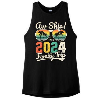 Aw Ship ItS A 2024 Family Trip Family Cruise Vintage Ladies PosiCharge Tri-Blend Wicking Tank