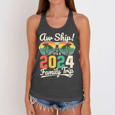 Aw Ship ItS A 2024 Family Trip Family Cruise Vintage Women's Knotted Racerback Tank