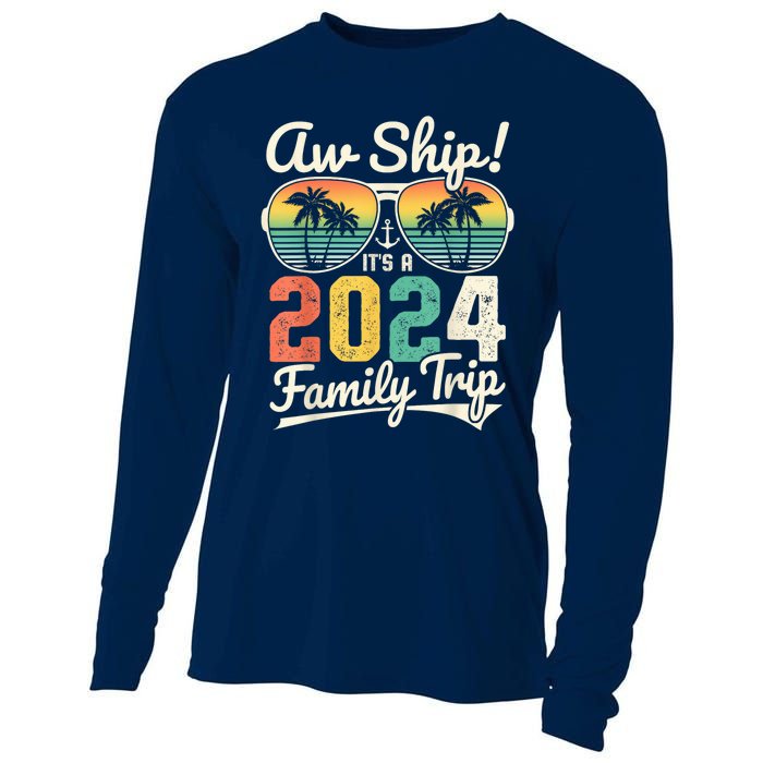 Aw Ship It's A 2024 Family Trip Family Cruise Vintage Cooling Performance Long Sleeve Crew