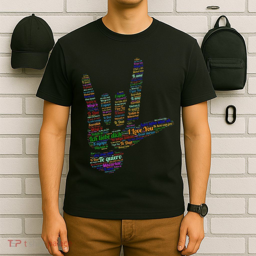 Asl Sign I Love You In 40 Different Languages Asl T-Shirt