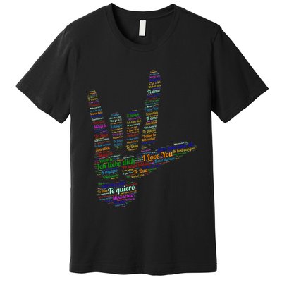 Asl Sign I Love You In 40 Different Languages Asl Premium T-Shirt