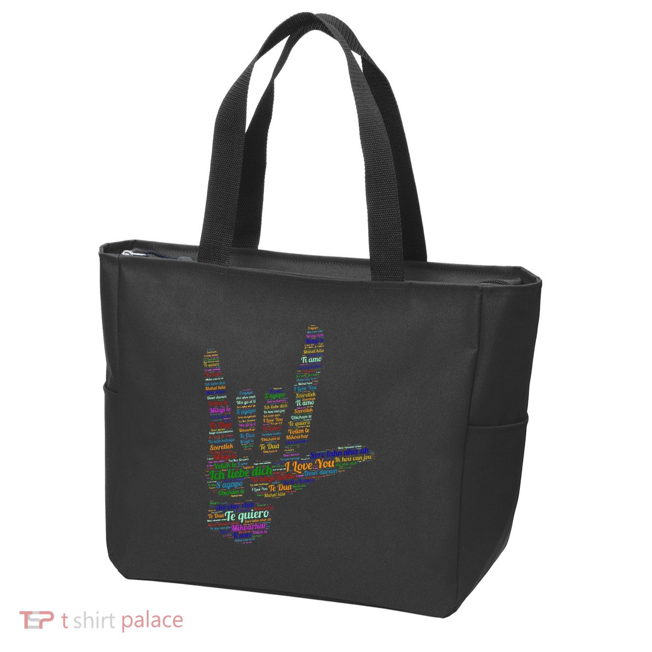 Asl Sign I Love You In 40 Different Languages Asl Zip Tote Bag