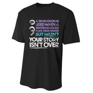 A Semicolon Is Used When A Sentence Could Have Been Ended Performance Sprint T-Shirt