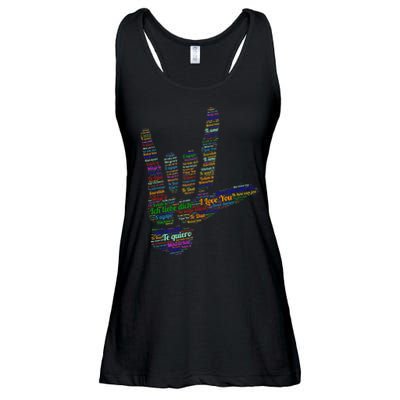 Asl Sign, I Love You In 40 Different Languages, Asl Ladies Essential Flowy Tank