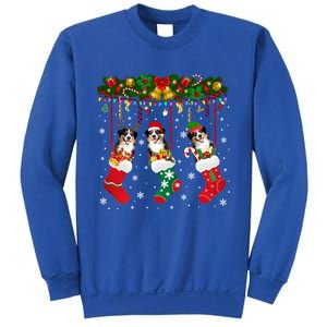 Australian Shepherd In Sock Xmas Reindeer Santa Elf Dog Gift Sweatshirt