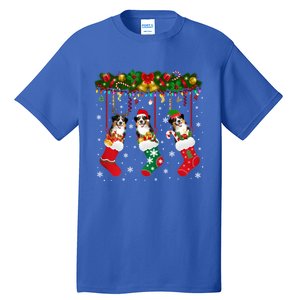 Australian Shepherd In Sock Xmas Reindeer Santa Elf Dog Gift Tall T-Shirt