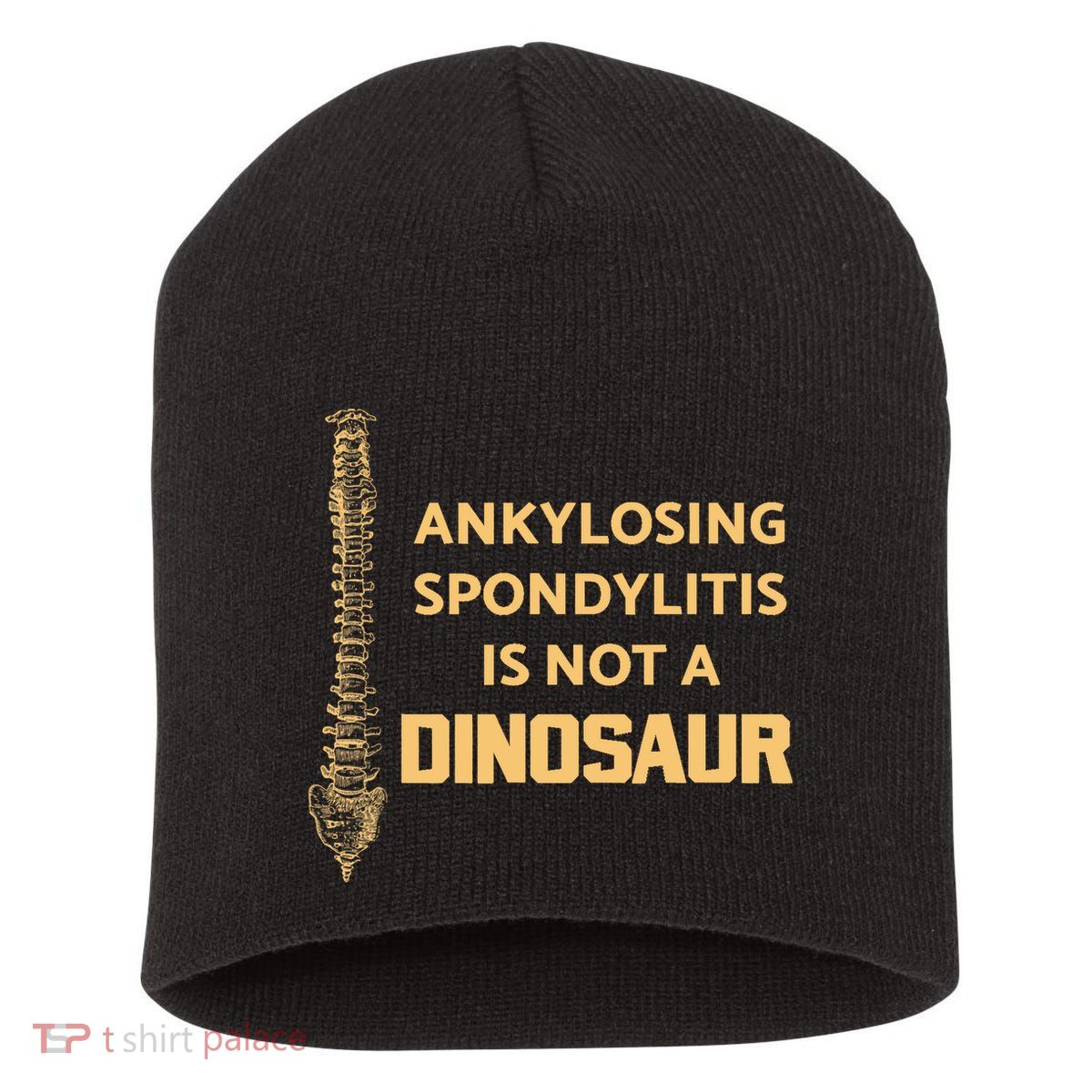 Ankylosing Spondylitis Is Not A Dinosaur AS Spine Awareness Short Acrylic Beanie