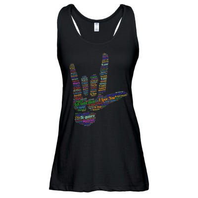 Asl Sign, I Love You In 40 Different Languages, Asl Ladies Essential Flowy Tank