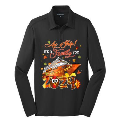 Aw Ship ItS A Thanksgiving Trip Family Matching Cruise Trip Silk Touch Performance Long Sleeve Polo