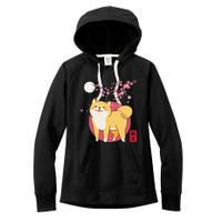 Akita Shiba Inu Dog of Japan Cherry Blossom Women's Fleece Hoodie