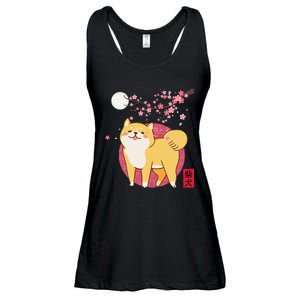 Akita Shiba Inu Dog of Japan Cherry Blossom Ladies Essential Flowy Tank