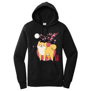 Akita Shiba Inu Dog of Japan Cherry Blossom Women's Pullover Hoodie