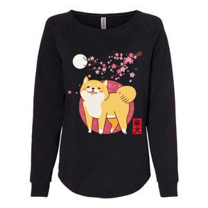 Akita Shiba Inu Dog of Japan Cherry Blossom Womens California Wash Sweatshirt