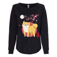 Akita Shiba Inu Dog of Japan Cherry Blossom Womens California Wash Sweatshirt