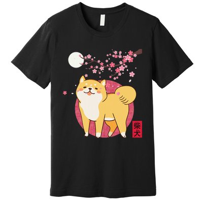 Akita Shiba Inu Dog of Japan Cherry Blossom Premium T-Shirt