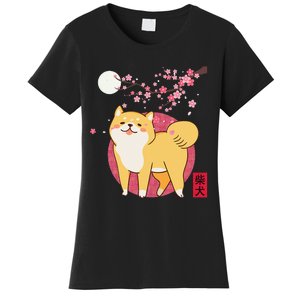 Akita Shiba Inu Dog of Japan Cherry Blossom Women's T-Shirt