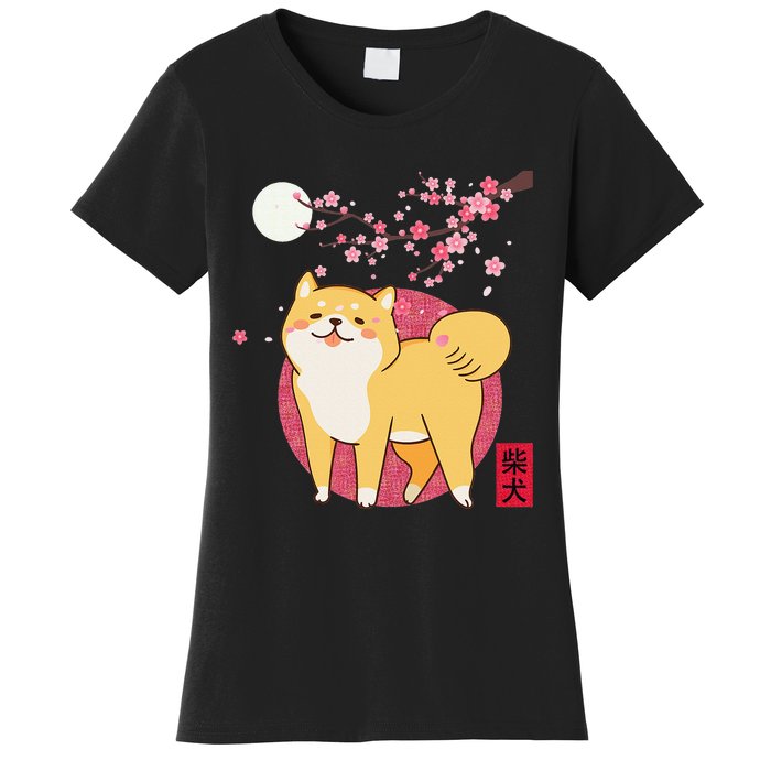 Akita Shiba Inu Dog of Japan Cherry Blossom Women's T-Shirt