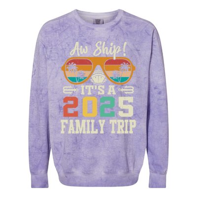 Aw Ship ItS A 2025 Family Trip Matching Cruise Vintage Colorblast Crewneck Sweatshirt