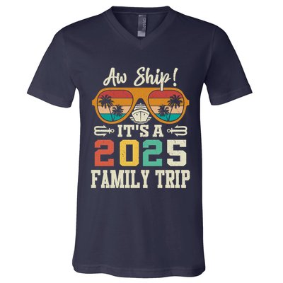 Aw Ship ItS A 2025 Family Trip Matching Cruise Vintage V-Neck T-Shirt