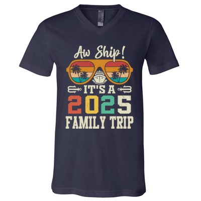 Aw Ship ItS A 2025 Family Trip Matching Cruise Vintage V-Neck T-Shirt