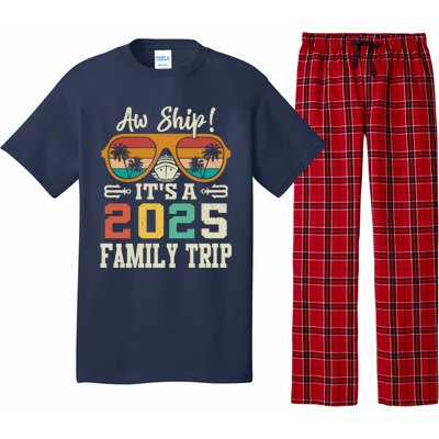 Aw Ship ItS A 2025 Family Trip Matching Cruise Vintage Pajama Set