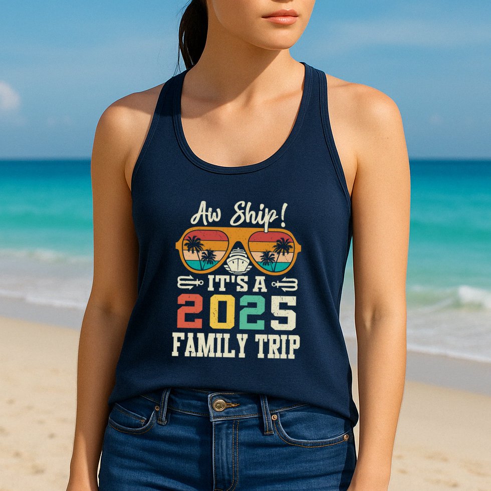 Aw Ship ItS A 2025 Family Trip Matching Cruise Vintage Womens Tank Top