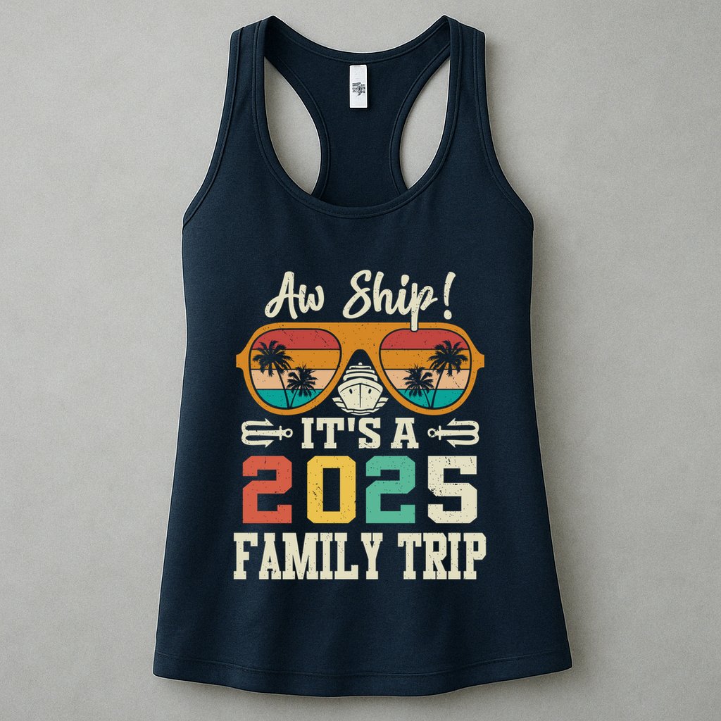 Aw Ship ItS A 2025 Family Trip Matching Cruise Vintage Womens Tank Top