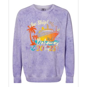 Aw Ship ItS A Bahamas Trip 2025 Bahamas Cruise 2025 Colorblast Crewneck Sweatshirt