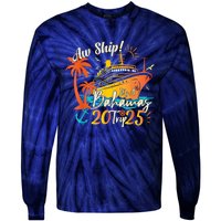 Aw Ship ItS A Bahamas Trip 2025 Bahamas Cruise 2025 Tie-Dye Long Sleeve Shirt