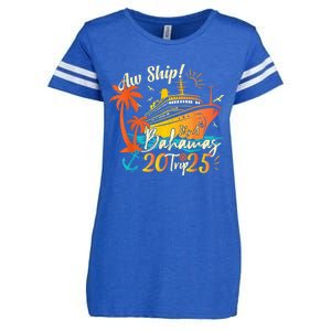 Aw Ship ItS A Bahamas Trip 2025 Bahamas Cruise 2025 Enza Ladies Jersey Football T-Shirt