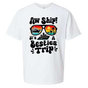 Aw Ship ItS A Besties Trip 2025 Best Friend Vacation Cruise Sueded Cloud Jersey T-Shirt