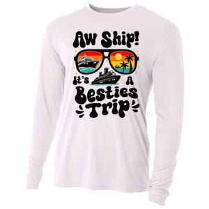 Aw Ship ItS A Besties Trip 2025 Best Friend Vacation Cruise Cooling Performance Long Sleeve Crew