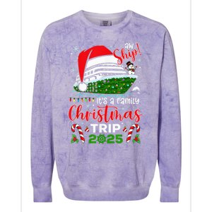 Aw Ship ItS A Christmas Cruise Trip 2025 Family Matching Colorblast Crewneck Sweatshirt