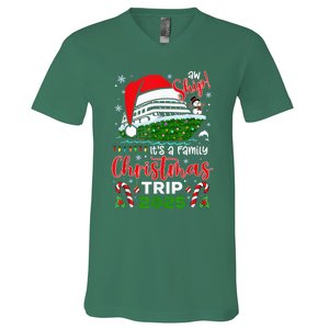 Aw Ship ItS A Christmas Cruise Trip 2025 Family Matching V-Neck T-Shirt