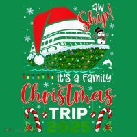 Aw Ship ItS A Christmas Cruise Trip 2025 Family Matching Women's V-Neck T-Shirt