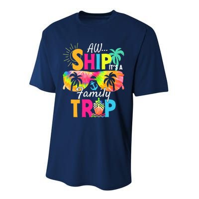 Aw Ship ItS A Family Trip 2024 Family Cruise Squad Tie Dye Performance Sprint T-Shirt