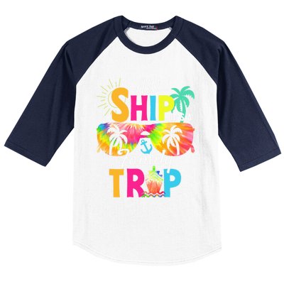 Aw Ship ItS A Family Trip 2024 Family Cruise Squad Tie Dye Baseball Sleeve Shirt