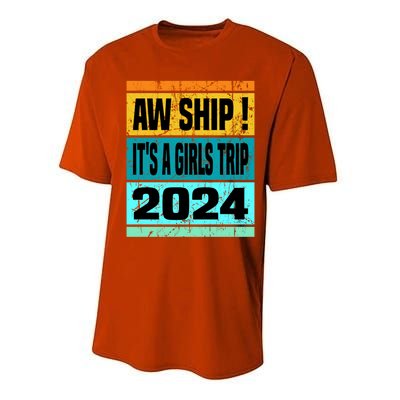 Aw Ship ItS A Trip 2024 Vintage Vacation Cruise Ship Gift Performance Sprint T-Shirt