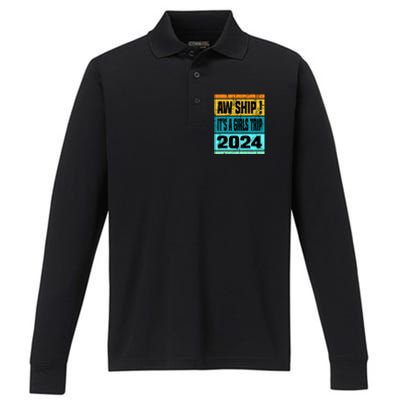 Aw Ship ItS A Trip 2024 Vintage Vacation Cruise Ship Gift Performance Long Sleeve Polo