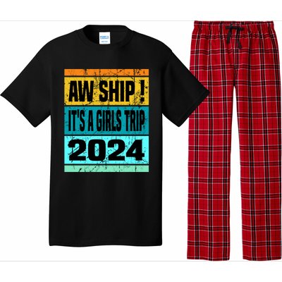 Aw Ship ItS A Trip 2024 Vintage Vacation Cruise Ship Gift Pajama Set