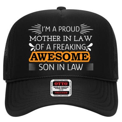 Awesome Son In Law T High Crown Mesh Back Trucker Hat