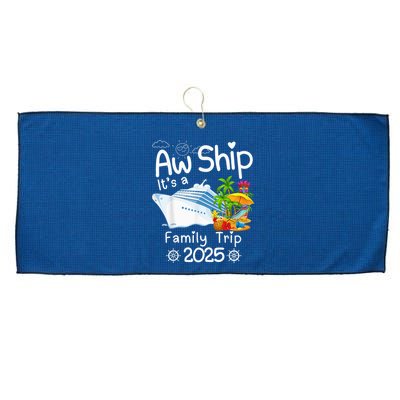 Aw Ship ItS A Family Trip 2025 Apparel Funny Large Microfiber Waffle Golf Towel